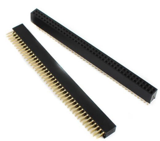 Barra de Pinos F 2x40 Vias com Passo de 2,54mm 180 graus