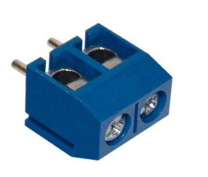 Conector Borne  2T , 2 vias azul