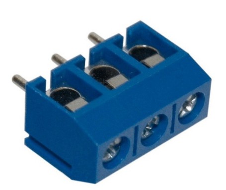 Conector Borne 3T, 3 vias azul