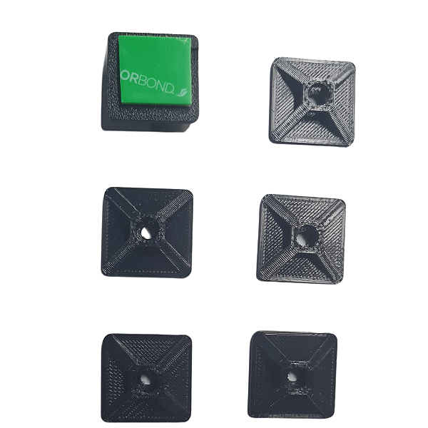 Kit Passa fio organizador de cabos quadrado, adesivo – Kit com 10