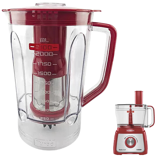 Copo P/ Multiprocessador Mondial Turbo Chef MPN-01/02 Verm.