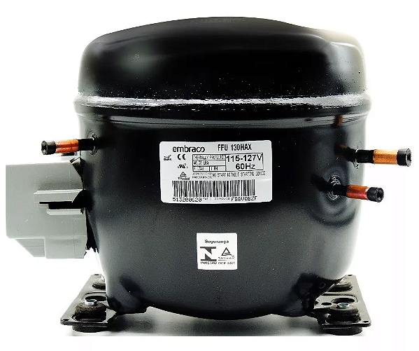 Motor Compressor 1/3+ HP FFU130HAX Embraco Gás R134A 110V