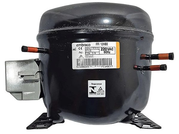 Motor Compressor 1/3+ FFI12HBX Embraco Gás R134 220Vac