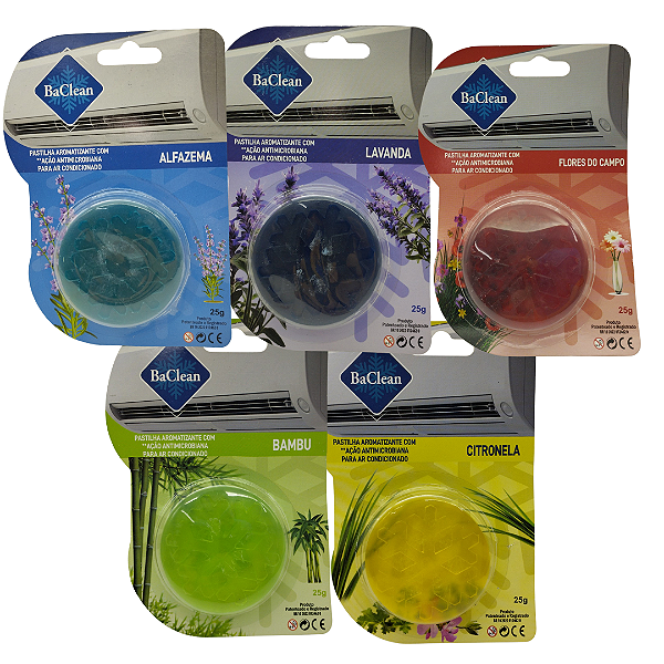 Kit 5 Pastilhas Bactericida Aroma Ar Condicionado 30gr