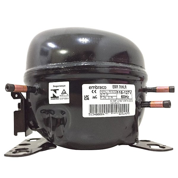 Motor Compressor 1/5 EMR70HLR Embraco Gás R134A 110V