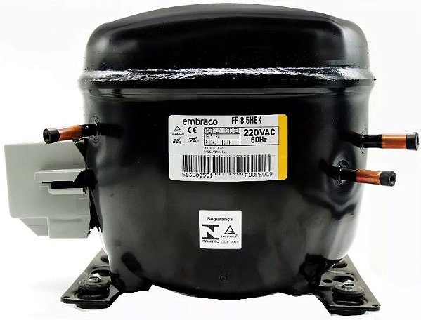 Motor Compressor 1/4 HP Embraco FF8,5HBK Gás R134 220Vac