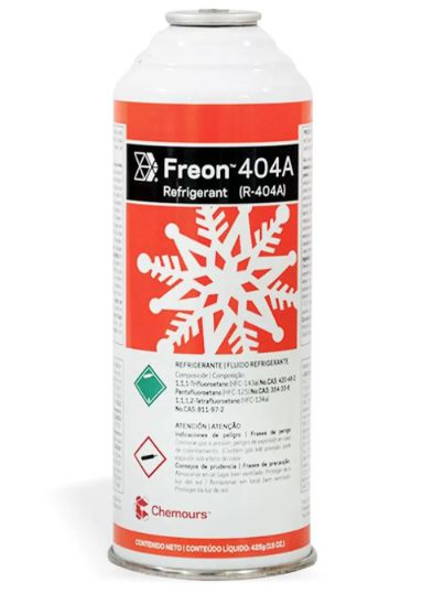 Gás Fluído Refrigerante R404A HP62 Lata 425g Freon Chemours Dupont