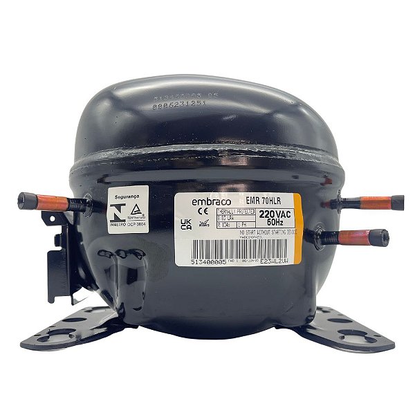 Motor Compressor 1/5 HP EMR70HLR Embraco Gás R134A 220Vac