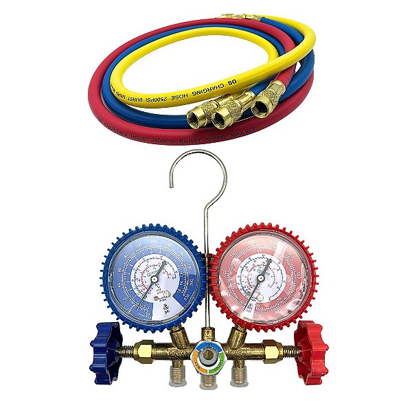 Conjunto Manifold Gás R134A R22 R404 R407 Ar Split Geladeira