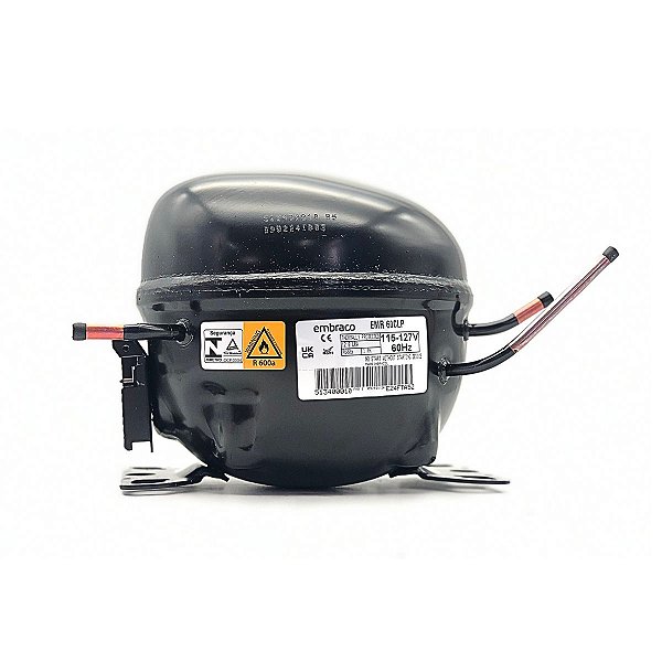 Motor Compressor 1/6 HP EMR60CLP Gás R600 Embraco 110v