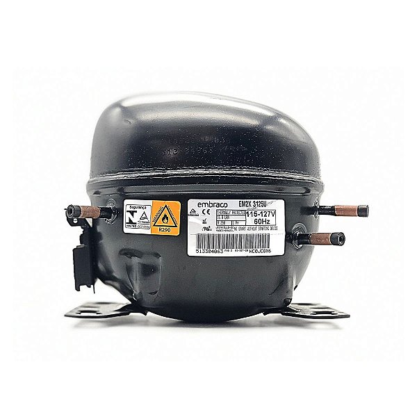 Motor Compressor 1/3+ HP EM2X3125U Embraco Gás R290 110V