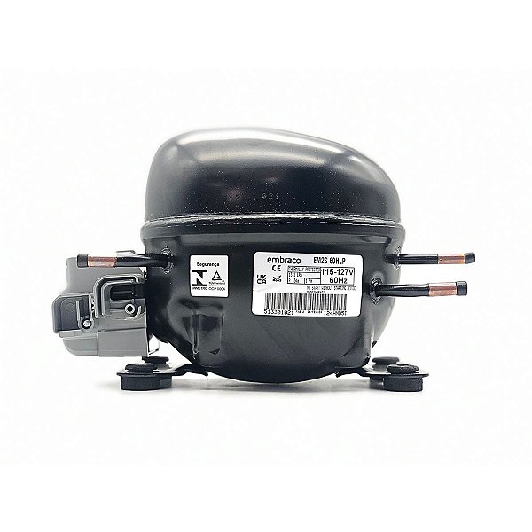 Motor Compressor 1/6 HP EM2S60HLP Gás R134A Embraco 110V