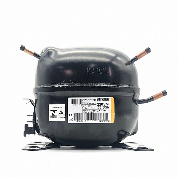 Motor Compressor 1/6 HP EMI55HER Embraco Gás R134A 220V
