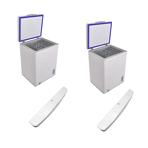 2x Borrachas + 2x Puxadores Freezer Electrolux H300 103x66