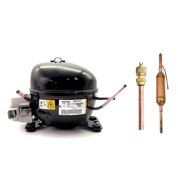 Motor Compressor 1/5 HP EM2S70CLP Gás R600 Embraco 220V + Brindes