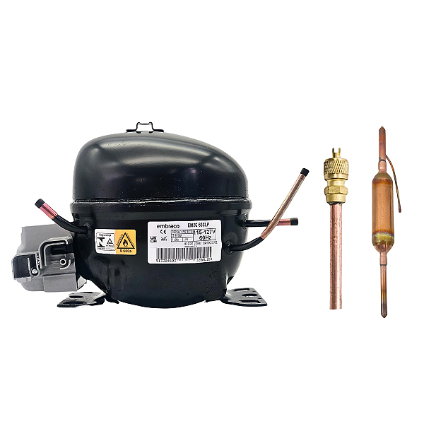 Motor Compressor 1/6 EM2S60CLP R600 Embraco 110V + Brindes
