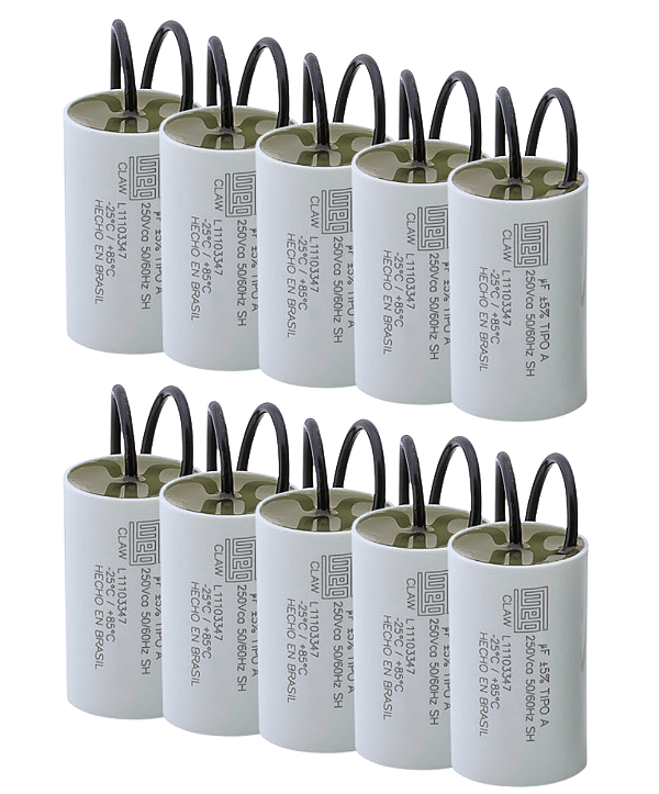 Kit 10x Capacitor Permanente 18uf 250v Com Fio Original WEG