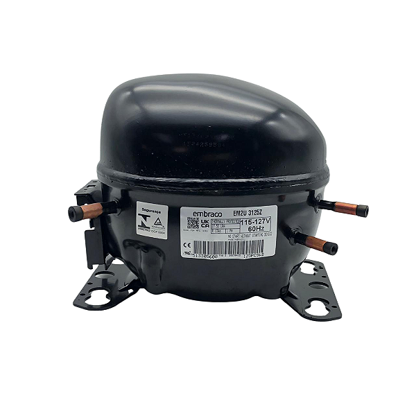 Motor Compressor 1/3+ HP EM2U3125Z Embraco Gás R134a 110V