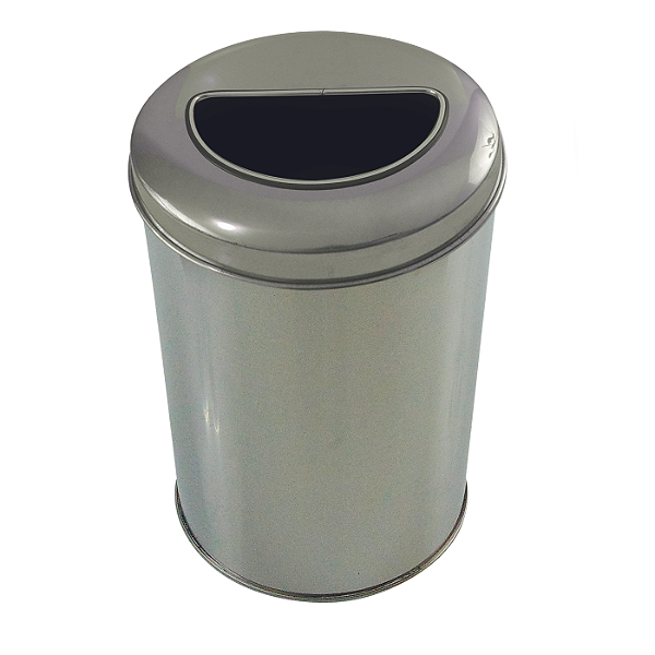 Lixeira em inox com tampa meia lua 24 x 30 - 13,5 litros