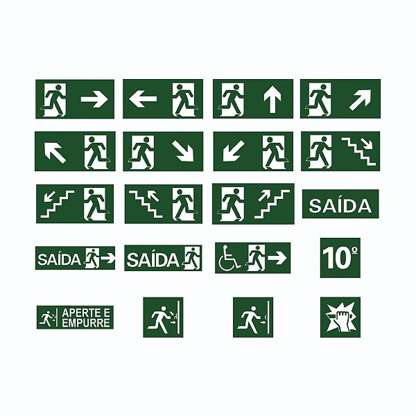 Placa Fotoluminescente 20x10 cm – Rotas de Fuga