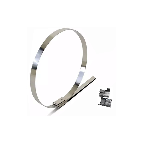 Abraçadeira para Fixar Lixeira e Placa  - Cinta em Inox