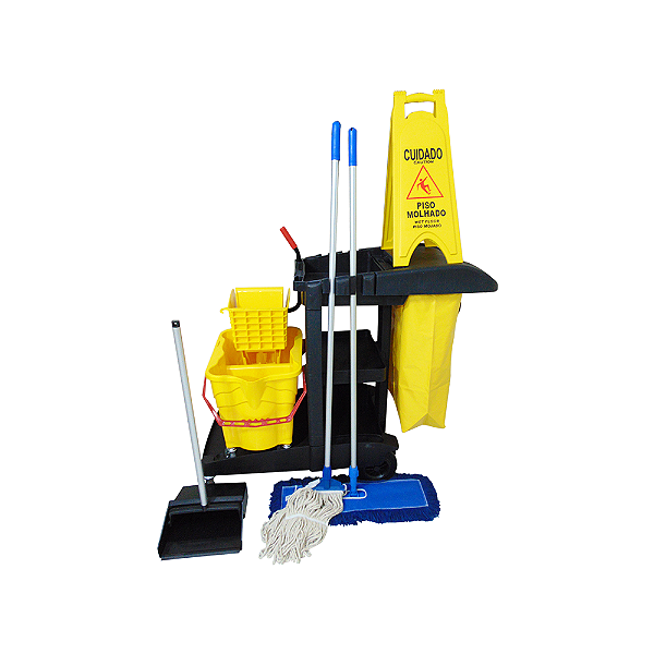 Carrinho Funcional de Limpeza - Kit Completo para Profissionais