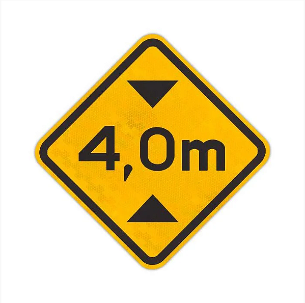 Placa Altura limitada A-37 Sinalização Película Prismática