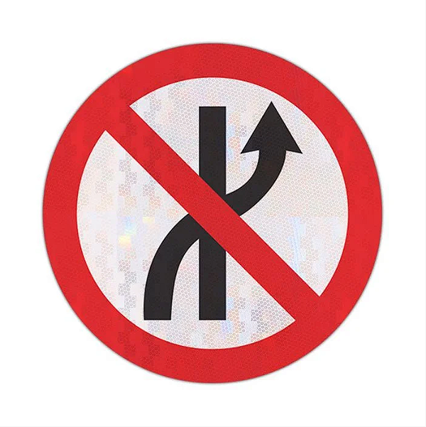 Placa Proibido Mudar de Faixa de Trânsito R-8 | A/B