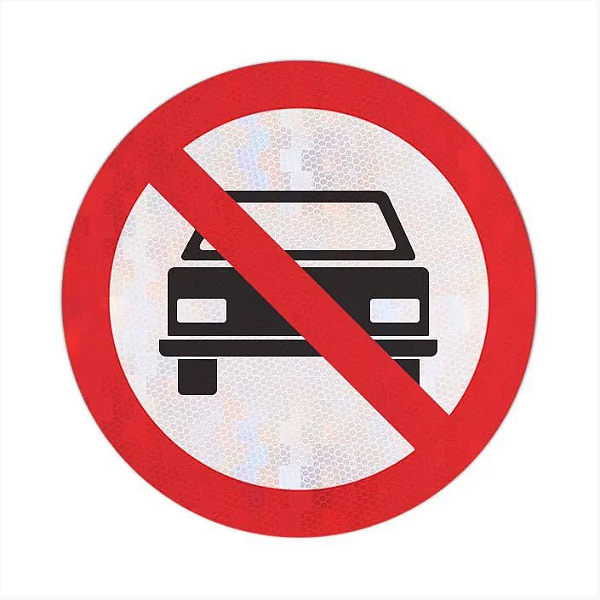 Placa Proibido Trânsito de Veículos Automotores R-10