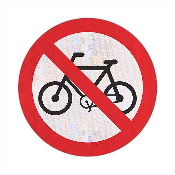 Placa Proibido Trânsito de Bicicletas R-12