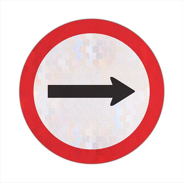 Placa Sentido de Circulação da Via/Pista R-24a