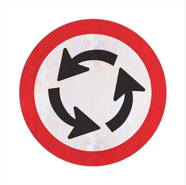 Placa Sentido de Circulação na Rotatória R-33