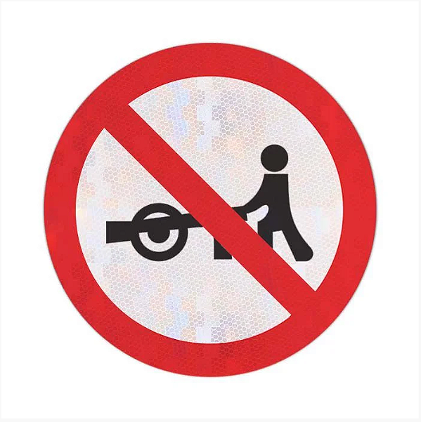 Placa Trânsito Proibido a Carros de Mão R-40