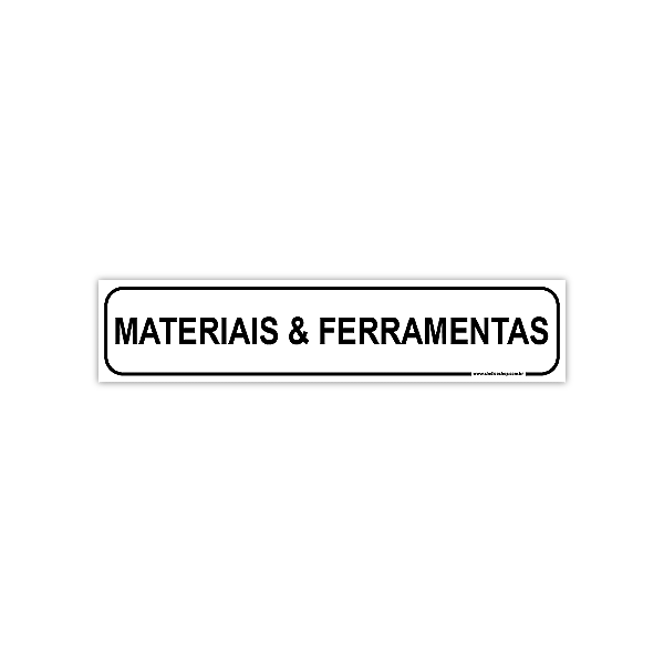 Placa Materiais e Ferramentas – 30x6,5 cm
