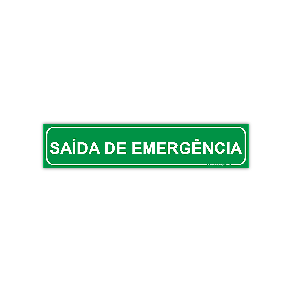 Placa Saída de Emergência – 30x6,5 cm