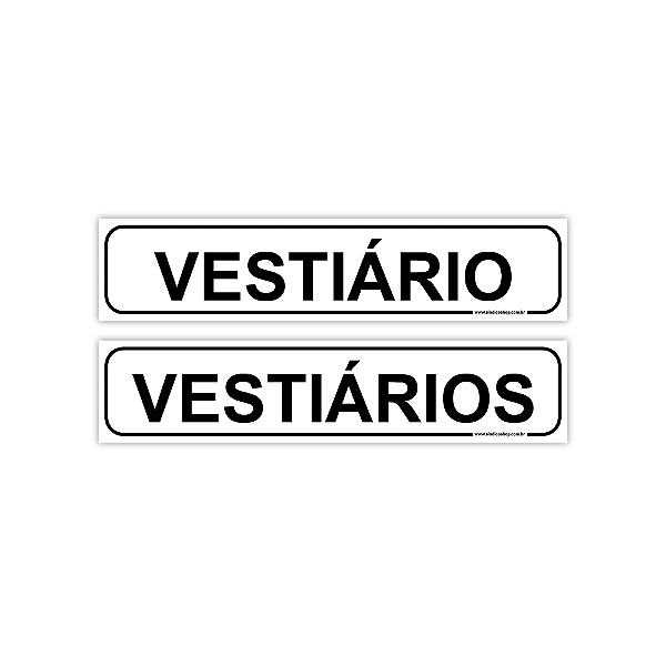 Placa Vestiário / Vestiários – 30x6,5 cm