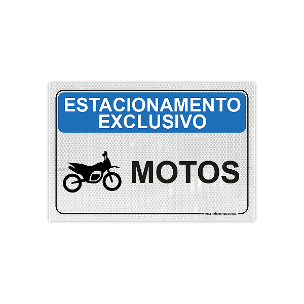 Placa Estacionamento Exclusivo Motos – 30x20 cm