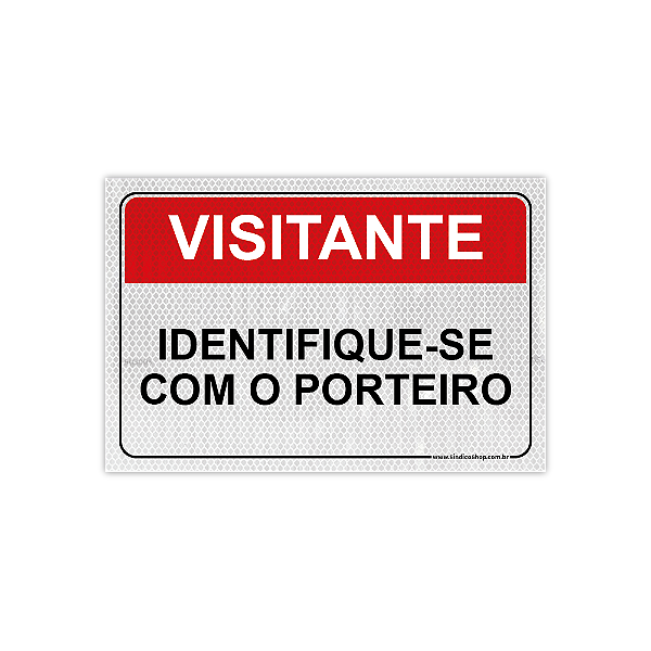 Placa Visitante – Identifique-se com o Porteiro – 30x20 cm