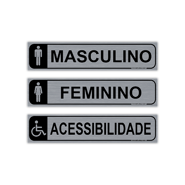 Placas de Banheiro - PVC com Adesivo Escovado - 30x6,5 cm