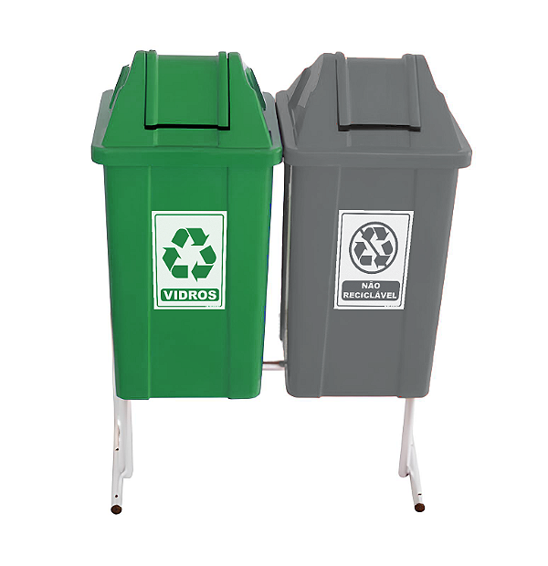 Conjunto para Coleta Seletiva JSN – 2 Cestos de 60L