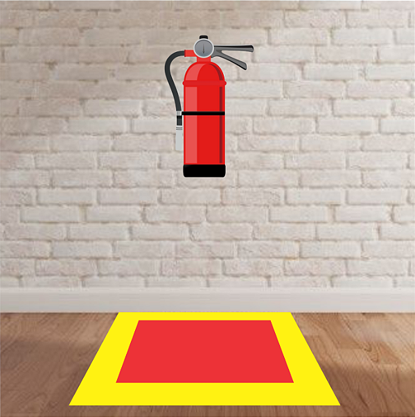 Adesivo Demarcação de Solo Para Extintor