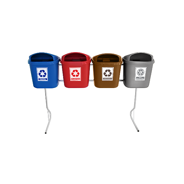 Conjunto para Coleta Seletiva JSN – 4 Lixeiras de 40 Litros