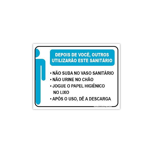 Placa Regras Banheiro Masculino– 20x15 cm