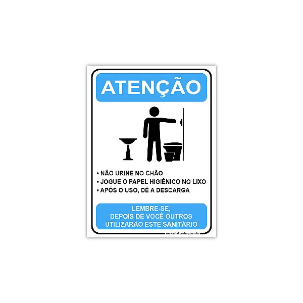Placa Regras Banheiro Masculino– 15x20 cm