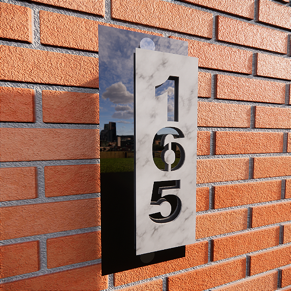 Placa de Número Residencial em ACM 39x16,5 cm – Personalizada