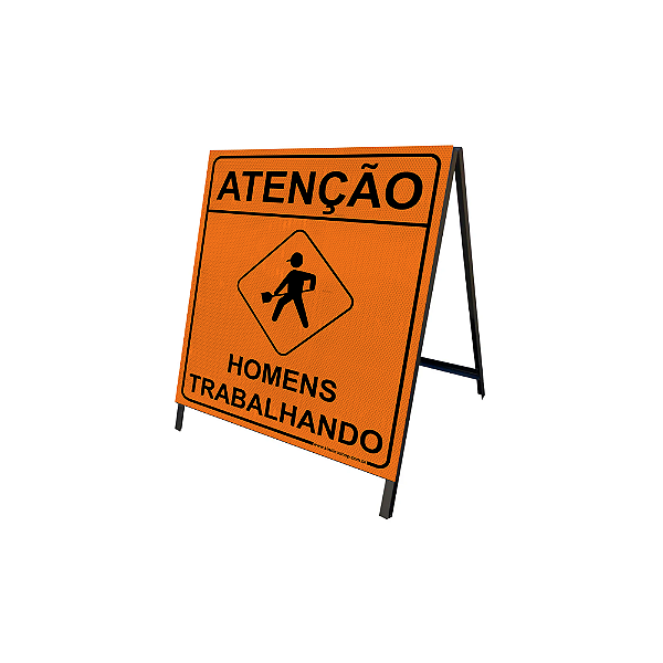 Cavalete de Sinalização – Atenção: Homens na Pista