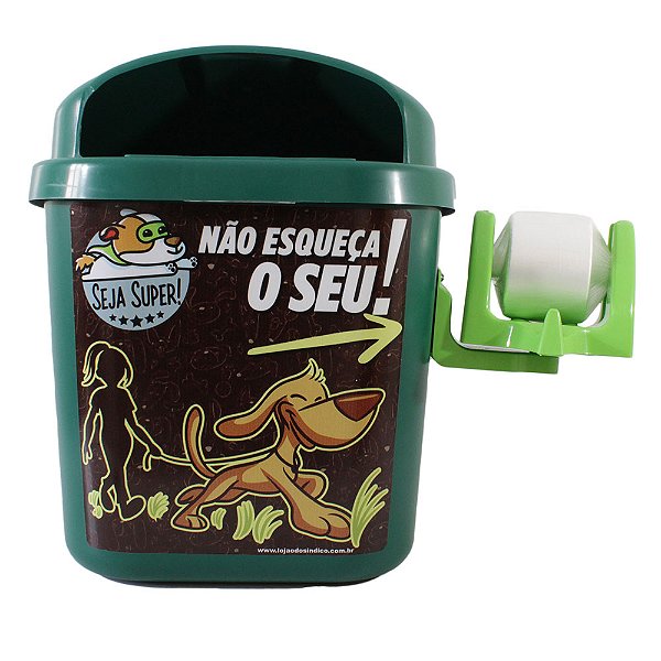 Lixeira cata caca com sacos para coleta e descarte de resíduos animais -  40 litros