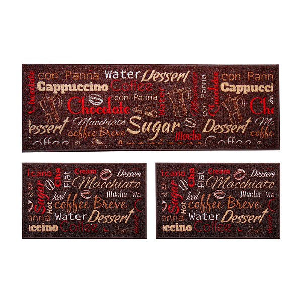 Jogo De Pia 3 Pcs 110X36/60X36CM Cafe Marrom S19 222-04I
