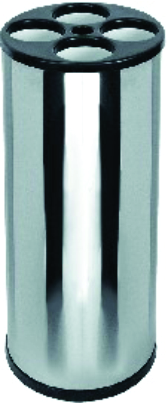 Lixeira de copos de Água em aço inox 24 x 70 cm com tampa plástica