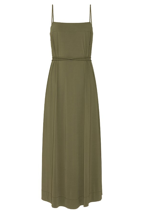 Vestido La Quessine Verde Militar Tressé